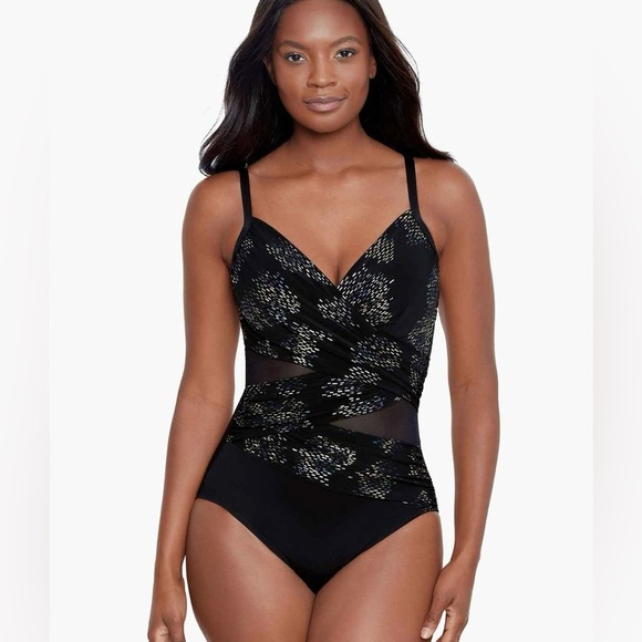 NWOT Miraclesuit Women's Iridium Mystique Underwire One-Piece Swimsuit - Picture 2 of 12